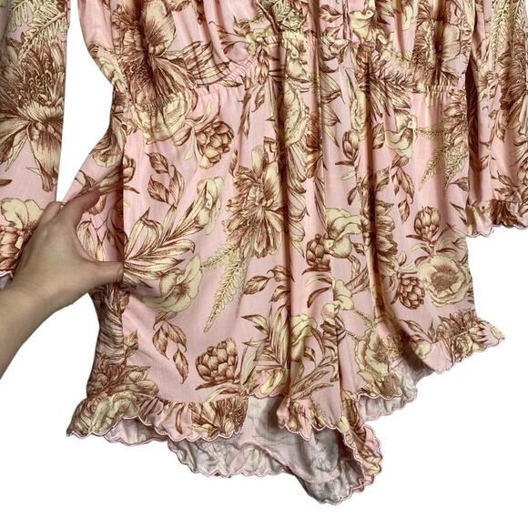 Agua Bendita X Target Romantic Floral Print Flare Sleeve Romper - Picture 4 of 9
